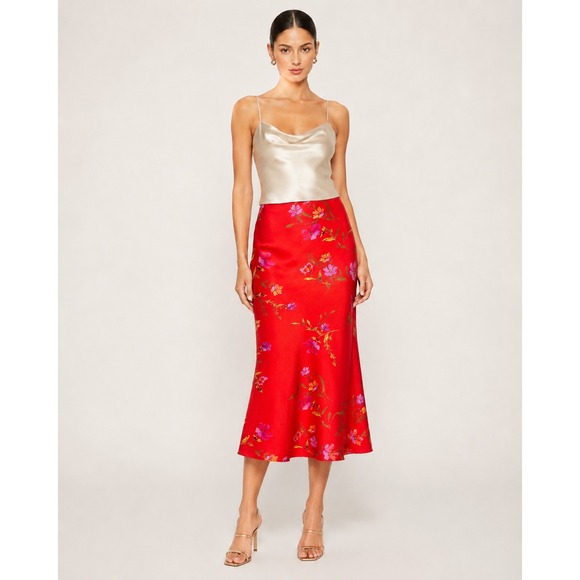 Lovers + Friends Dresses & Skirts - LOVERS + FRIENDS | Red Floral Midi Maxi Skirt Small Romantic Elegant Feminine